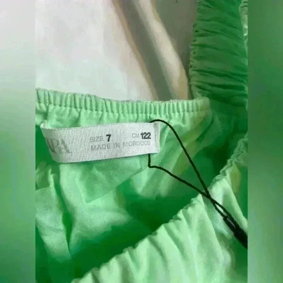 Zara Girls Crop Top Size 7 Green - Picture 4 of 4